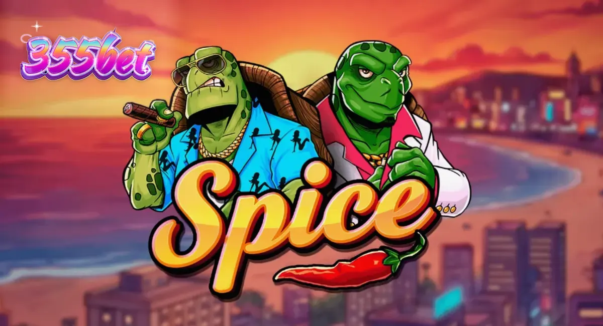 Interface colorida e vibrante do jogo de cassino Spice com temática de tartarugas e praia.